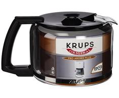 Krups F03442 Glaskrug Espresso-/Kaffeemaschinenzubehör mit Deckel, 10 Tassen, schwarz