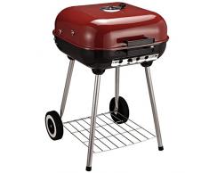 Outsunny BBQ Grill mit Deckel und Rädern, 45 x 47,5 x 70 cm