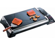 Gastroback 42535 Teppanyaki, Tischgrill, Ceran, Keramik-Grill, 1.280 Watt (2 x 640 W), Warmhaltefunktion, Grillfläche 165 x 250 mm, 60° C bis 300° C maximal, Glas, schwarz