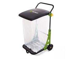 FIELDMANN FZO 4001 Gartenwagen, Mobiler Wagen zum komfortablen Auffangen von Gartenabfällen, Fangsackinhalt 80 l, Tragfähigkeit 25 kg, Braun