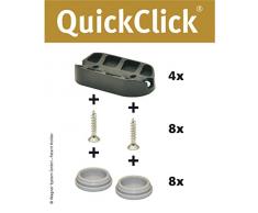 WAGNER QuickClick® Stuhlgleiter // 4er-Set zum Anschrauben, für Freischwinger // „HYPER“ - 42 x 20 mm - 15831600