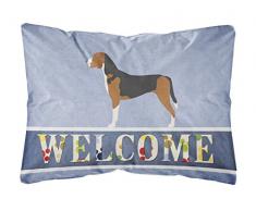 Carolines Treasures BB8281PW1216 Hamiltonstövare Welcome Canvas Stoff Dekokissen