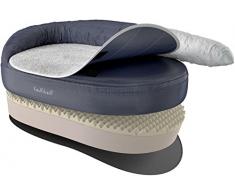 Knuffelwuff Orthopädisches Hundebett Jessy waschbar Hunde ortho bed Hundesofa Hundekorb Hundekörbchen orthopädisch memory Grau 73 x 50cm