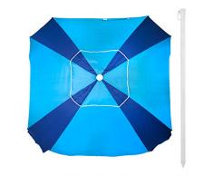 Aktive 62107 Sonnenschirm, quadratisch, 164 x 164 cm, UV50 Beach, Blau