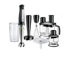 Braun Multiquick 7 MQ 7087X Stabmixer (1000 Watt, mit ActiveBlade-Technologie, Pürierstab, Zerkleinerer, Schneebesen & Küchenmaschine, inkl. 11-teiligem Zubehör) schwarz/edelstahl