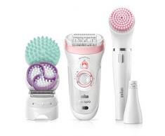 Braun 9-985BS 81683683 Epilierer, Kunststoff, Weiß, Pink