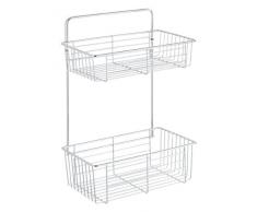 WENKO 15940100 Exclusiv Wandregal Catania Chrom - 2 Ablagen, Stahl, 26 x 38 x 15 cm, Chrom