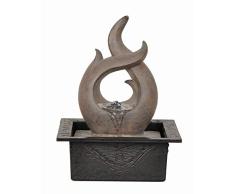 Dehner Zimmerbrunnen Flamme mit LED Beleuchtung, ca. 28 x 18 x 21 cm, Polyresin, grau/schwarz