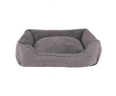 dibea Db00795 Hundebett Meliert Hundekissen Hundekörbchen Bezug Abnehmbar 75x60 cm, S, Grau