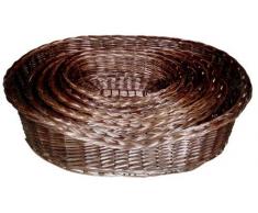 Karlie Korb aus Vollweide Dunkelbraun, mit Zopfrand 100 cm