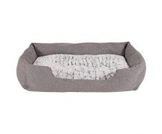 Hundebett Hundekissen Hundekörbchen mit Wendekissen meliert Größe L 110x80 cm Farbe grau