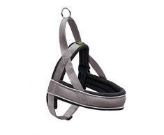 HUNTER Racing Norwegergeschirr, sportliches Geschirr für Hunde, Nylon, Fleece-Polsterung, S, grau/schwarz