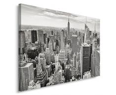 Feeby, Wandbild - 1 Teilig - 60x80 cm, Leinwand Bild Leinwandbilder Bilder Wandbilder Kunstdruck, EMPIRE STATE BUILDING, NEW YORK, ARCHITEKTUR, SCHWARZ-WEIÃ