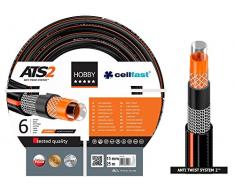 Cellfast Gartenschlauch Hobby, Formstabiler, Flexibel 6-lagiger Schlauch aus hochwertigem Doppelgeflecht mit Kreuz- und Trikotgewebe, 30 bar Berstdruck, 25m , 5/8 zoll