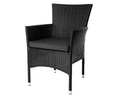 Ldk Garden Gartensessel stapelbar Rattan Kunststoff schwarz für Außen