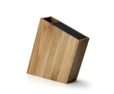 Continenta C4151 Messerblock mit Flexiblem Einsatz und Utensilienbehälter Schräg Eiche, Wood