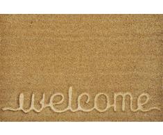 Verdemax 5478 Viereckige Fußmatte “Welcome”, Beige