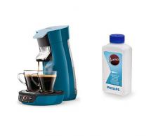 Philips Senseo Viva Cafe HD6563/70 Kaffeepadmaschine (Crema plus, Kaffee-Stärkeeinstellung), blau mit Flüssigentkalker CA6520/00