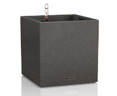 Lechuza CANTO Stone low 40, graphitschwarz, Hochwertiger Kunststoff, Inkl. Bewässerungssystem, Herausnehmbarer Pflanzeinsatz, für Innen- und Außenbereich, 13722