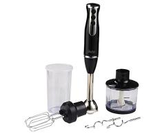 ZEPHYR Z-1112-U 3 in 1 elektrischer Stabmixer 3 Geschwindigkeiten Wiegemesser Mixer Rührbesen Haken Becher, 600 ml, 800 W, schwarz