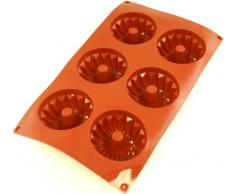 World Cuisine Silikonform mit Antihaftbeschichtung Gugelhopf, 7 cm rot