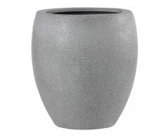 Esteras 8520524830 Ovaler Blumenkübel für den Garten, Ø 30 cm, Fiberglas, Grau, Almelo