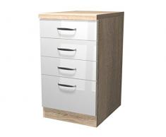 Flex-Well 00007831 Schubkastenschrank Valero Hochglanz weiÃ, Sonoma Eiche 50 x 86 x 60 cm