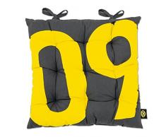 BVB 17820400 Sitzkissen fÃ¼r GartenmÃ¶bel, Grau/Gelb, 38 x 38 x 3 cm