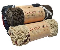 My Doggy Place -Fußmatte Ultra Saugfähige Mikrofaser-Hund, Langlebig, Schnell Trocknend, Waschbar, Schlamm Schmutz Verhindern, Halten Sie Ihr Haus Sauber (Brown W / Paw Print, Medium (31 X 20))