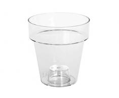 HERSTERA 09733316 Blumentopf Porto, Transparent, 16 x 16 x 18 cm