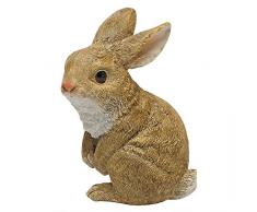 Design Toscano Sitzender Hase, Gartenstatue Der Häschenbau, Vollfarbe
