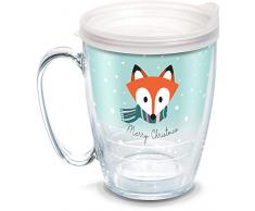Tervis 1334971 Christmas Fox Insulated Tumbler with Wrap and Frosted Lid, 16 oz - Tritan, Clear