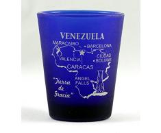 Venezuela Schnapsglas, Milchglas, Kobaltblau