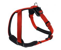 HUNTER Neopren Geschirr für Hunde, Nylon, gepolstert mit Neopren, für Sport und Freizeit S, rot/schwarz