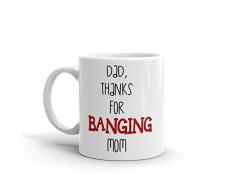 Dad, Dank für Schlagen Mom Funny Neuheit Humor 313 ml weiß Keramik Glas Kaffee Tee Tasse
