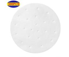 300 Stück Air Fryer Korb Liners 19,1 cm rund Bambus Steamer Liners Premium perforiert Papier Pergament, Blatt Antihaft Matte für Air Fritteusen Dünsten Backen Klöße Kochen