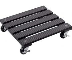 Metafranc WPC-Pflanzenroller 300 x 300 mm-60 kg Tragkraft-Anthrazit-PP-Räder-Feststeller-Witterungsbeständig/Outdooroller/Untersetzer mit Rollen/Transporthilfe für Pflanzen / 825110