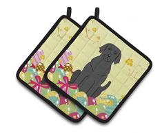 Carolines Treasures Ostereier, schwarzer Labrador, 1 Paar, 7,5 x 7,5 cm, mehrfarbig