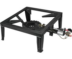 Orework 356814 Feuerstelle mit Buchstütze, 40 x 40 cm, Schwarz