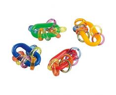 Parrot Essentials 720050 Mittleres Kettenglied Rassel Papagei Fuß Spielzeug 4-Teilig, 20 g