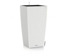 LECHUZA CUBICO Cottage 40, Weiß, Hochwertiger Kunststoff, Inkl. Bewässerungssystem, Herausnehmbarer Pflanzeinsatz, Für Innen- und Außenbereich, 15246