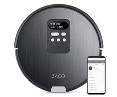 ZACO V85 Saugroboter mit Wischfunktion, App & Alexa Steuerung, 8cm flach, automatischer Staubsauger Roboter, 2in1 Wischen oder Staubsaugen, für Hartböden, Fallschutz, mit Ladestation