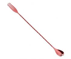 BarSoul Twisted Rührlöffel mit Gabel Cocktaillöffel Edelstahl kupfer