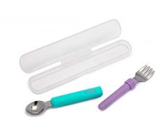 Melii melii11200 Göffel zum Füttern, Blau und Violett, plastik