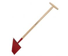 Fiskars Rasenkantenstecher, Länge: 104 cm, Breite: 23,5 cm, Borstahl-Kopf/Eschenholz-Stiel, Rot/Naturholz, Classic, 1003707