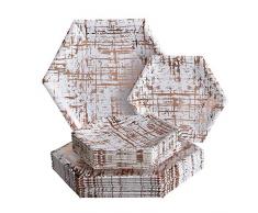 Partygeschirr-Set, Einwegartikel, 18 Essteller, 18 Beilagenteller, schwere Pappteller, sechseckiges Design, für Hochzeiten und Esszimmer (Arctic Collection) rose