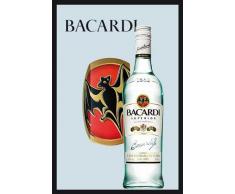 empireposter - Bacardi - Bottle - GröÃe (cm), ca. 20x30 - Bedruckter Spiegel, NEU - Beschreibung: - Bedruckter Wandspiegel mit schwarzem Kunststoffrahmen in Holzoptik -