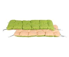Meerweh 3er Bank ca. 150 x 50 x 10 cm Polsterauflage Bankauflage Auflage, grün/beige