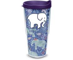 Tervis Thermobecher mit Wickeltuch, Deckel Royal Purple 24 oz farblos