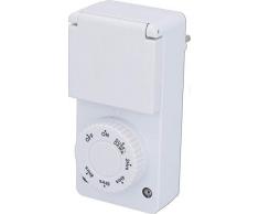 UNITEC Zeitschaltuhr mit Countdown-Funktion für den Außenbereich | IP 44 | Kindersicherung | Dämmerungsfunktion | weiß